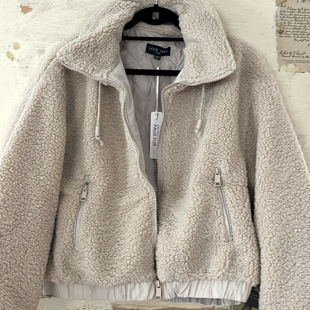 New! Sherpa Fleece‎ Ivory Teddy Bear Jacket